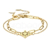 304 Stainless Steel Paperclip Chains & Cable Chain Bracelet Sets AJEW-U005-05B-G-1
