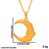Stainless Steel Flower Crescent Moon Pendant Necklaces for Women OD2075-2-3