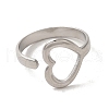Non-Tarnish 304 Stainless Steel Open Cuff Ring RJEW-C068-10P-2