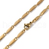 201 Stainless Steel Bar Link Chain Necklaces for Men Women NJEW-G112-07B-G-3
