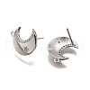Brass Micro Pave Clear Cubic Zirconia Stud Earring Findings KK-G530-03P-2