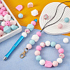 78Pcs 10 Style Round/Hexagon/Arch Food Grade Eco-Friendly Silicone Focal Beads SIL-TA0001-43-7