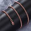 Brass Cuban Link Chain Necklaces for Women NJEW-D302-57RG-3