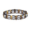 8mm Round Naturla Tiger Eye & Half Round Synthetic Non-magnetic Hematite Beaded Stretch Bracelets for Women Men UP4024-1-1