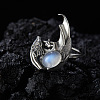 925 Sterling Silver with Natural Moonstone Finger Rings WGB2E64-09-1