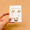 304 Stainless Steel Pendant Necklaces & Stud Earrings Sets FS-WGEB5F1-21-1
