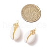 Natural Cowrie Shell Pendants PALLOY-JF03316-05-2