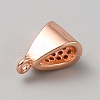Brass Micro Pave Cubic Zirconia Tube Bails PHAR-WH0148-148RG-2