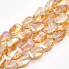 Electroplate Glass Beads Strands EGLA-S176-01-2