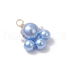 Baking Painted Pearlized Glass Pearl Round Bead with ABS Plastic Imitation Pearl Beads and Eco-Friendly Copper Wire Pendants PALLOY-JF03612-02-4