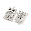 Brass Micro Pave Black Cubic Zirconia Pendants KK-S386-20P-2