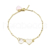 Peach Heart Alloy Enamel Link Bracelets BJEW-JB10412-1