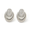 Teardrop Brass Pave Clear Cubic Zirconia Stud Earrings EJEW-N054-40P-1