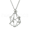 Crystal Cage Holder Necklace NJEW-JN04604-02-2