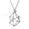 Crystal Cage Holder Necklace NJEW-JN04604-02-2