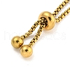 Adjustable 304 Stainless Steel Box Chain Slider Bracelet Making MAK-L038-001G-04-3