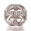 Brass Micro Pave Clear Cubic Zirconia Beads ZIRC-L075-76A-P-2