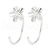 999 Fine Silver Pull Through Earrings EJEW-P296-26D-S-1