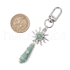 Copper Wire Wrapped Natural Gemstone Pointed Bullet Pendant Decorations HJEW-JM03103-01-3