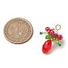 Glass with Round Shell Pearl and Acrylic Charms Pendants PALLOY-MZ00647-01-2