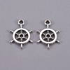 Tibetan Style Alloy Helm Pendants TIBEP-16625-AS-NR-1