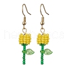 Grade A Round Glass Seed Beads Flower Dangle Earrings EJEW-MZ00451-01-2