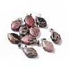 Natural Rhodonite Pendants G-B041-03P-11-1