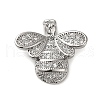 Brass Micro Pave Clear Cubic Zirconia Pendants KK-U005-04A-P-1
