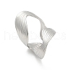 304 Stainless Steel Open Cuff Ring for Women RJEW-M025-03P-4