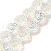 Transparent Electroplate Glass Beads Strands GLAA-G098-04E-1