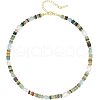 Bohemian Style Natural Flower Amazonite Rondelle Beaded Pendant Necklaces for Women FS-WG34FBA-02-2