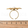 Mother's Day Jewellery Flower 304 Stainless Steel Open Cuff Rings RJEW-S403-01G-5