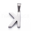 304 Stainless Steel Letter Pendants STAS-H127-K-P-2