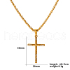 Elegant Vintage Stainless Steel Pave Clear Cubic Zirconia Pendant Necklaces for Women OL2331-3-2