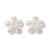 S925 Sterling Silver Clear Cubic Zirconia Bead Caps STER-A047-07C-S-1
