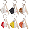 SOFPLATE 6Pcs 6 Colors PU Leather Keychain KEYC-SP0001-03-1