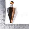 Natural Tiger Eye Faceted Cone Openable Perfume Bottle Big Pendants G-L524-18P-08-4