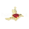 Brass Micro Pave Cubic Zirconia Connector Charms KK-D317-141G-2