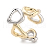 Brass Triangle Open Cuff Ring for Women RJEW-C102-14GP-1