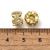 Brass Micro Pave Clear Cubic Zirconia Beads ZIRC-I070-060G-2
