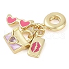 Rack Plating Brass Clear Cubic Zirconia Makeup European Dangle Charms X-KK-P287-34D-G-2