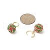 Handmade MIYUKI Japanese Seed Braided Round Ball Dangle Leverback Earrings EJEW-MZ00073-01-3
