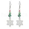 Christmas Theme Glass Dangle Earrings EJEW-TA00476-1