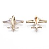 Brass Micro Pave Clear Cubic Zirconia Pendants KK-Q764-015-2