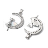 Brass Micro Pave Cubic Zirconia with Glass Pendants KK-Z103-07P-02-1