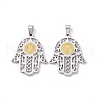 304 Stainless Steel Hamsa Hand/Hand of Miriam with Virgin Mary Pendants STAS-L012-A02P-1
