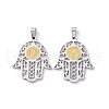 Non-Tarnish 304 Stainless Steel Hamsa Hand/Hand of Miriam with Virgin Mary Pendants STAS-L012-A02P-1