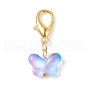 Colorful Butterfly Glass Pendant Decorations HJEW-JM00799-2