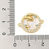 Brass Pave Colorful Cubic Zirconia Whale Connector Charms ZIRC-P110-08G-3
