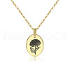 304 Stainless Steel Birth Month Flower Pendant Necklace HUDU-PW0001-034K-1